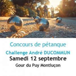 Concours de pétanque - Challenge André DUCOMMUN - 12 septembre 2026