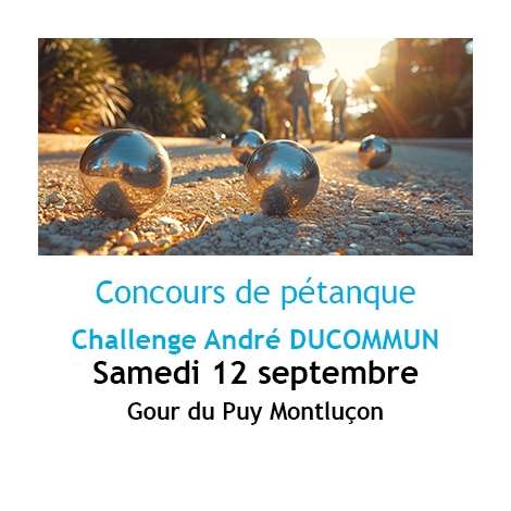 Concours de pétanque - Challenge André DUCOMMUN - 12 septembre 2026